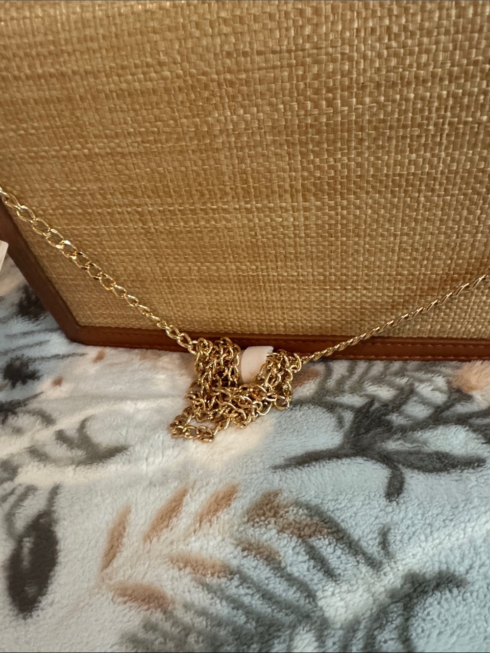Tommy Bahama Straw Clutch with Brown Trim and Gold Buckle - Picture 5 of 10